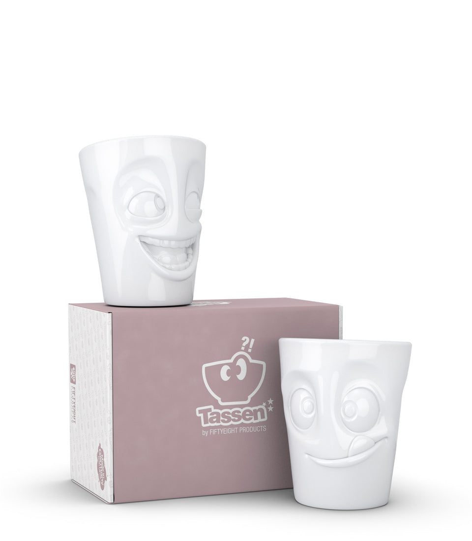 Set 2 mugs sans anse Rieur & Gourmand - 350 ml