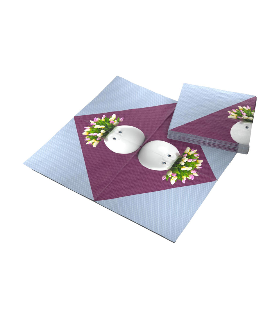 Serviette Papier - Repas Fleuri - 20 paquets
