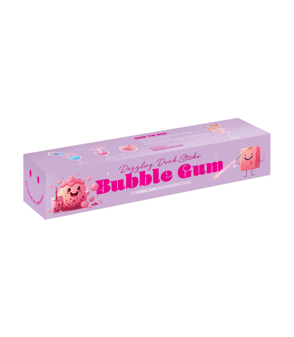 Bubble Gum Magical Drink Sticks - 6 pièces