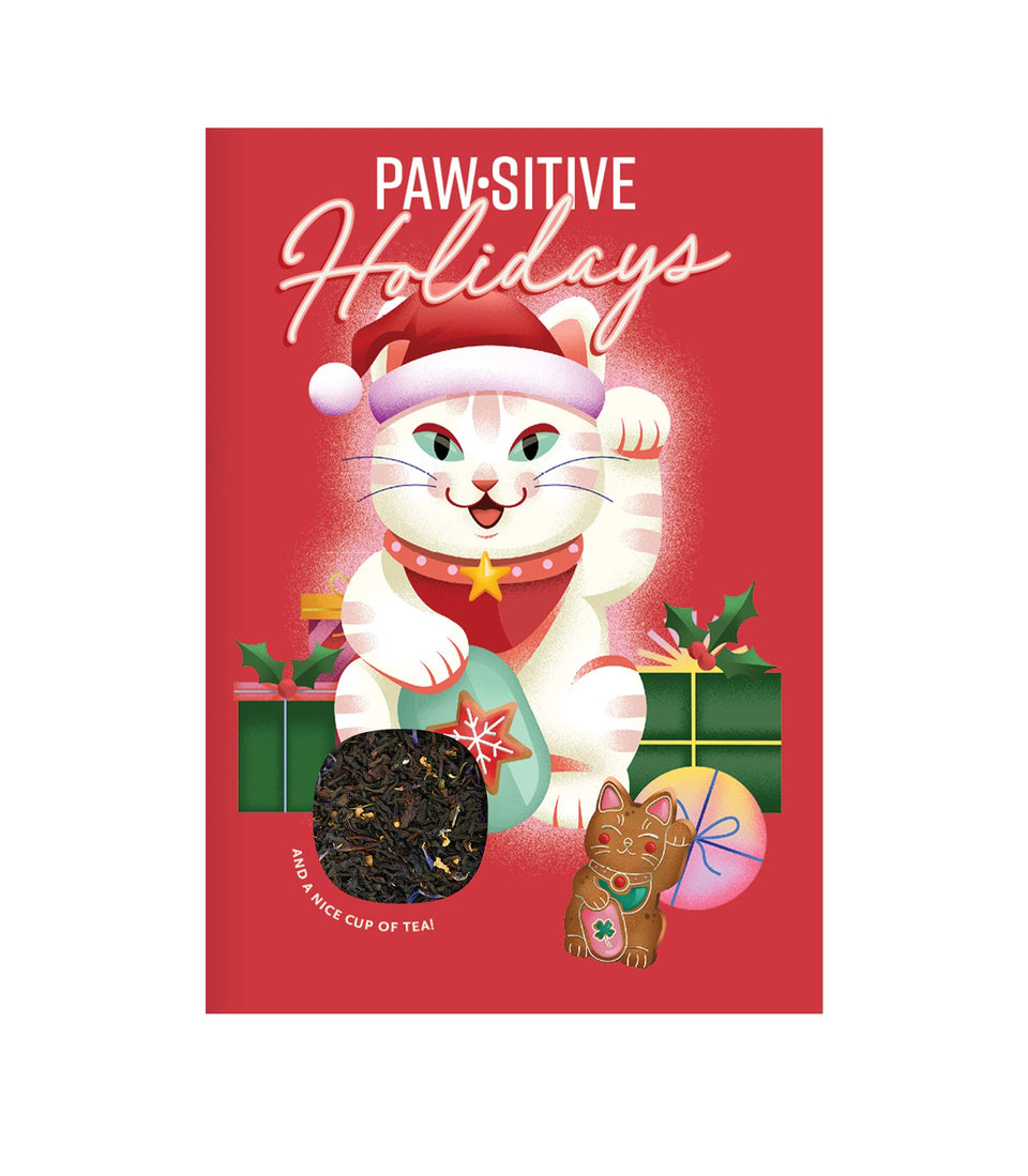 Infusion Carte Postale  Chat porte-bonheur de Noël - 6 pièces