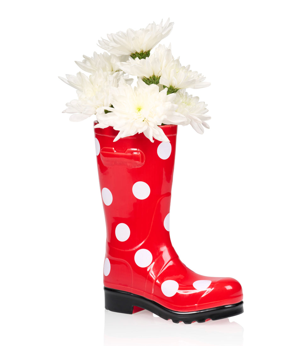 Vase Bottes rouge à Pois - 3 pièces