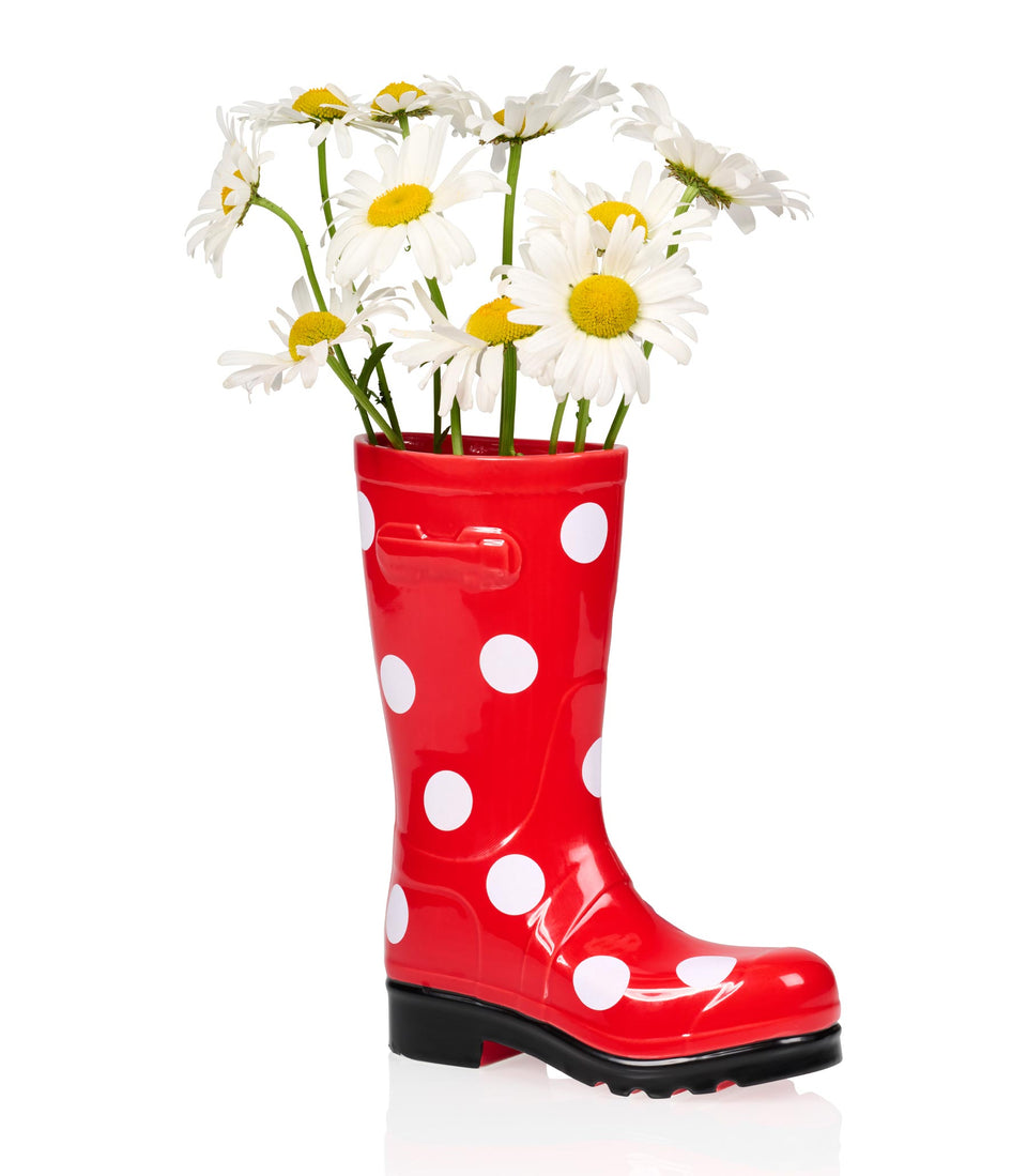 Vase Bottes rouge à Pois - 3 pièces