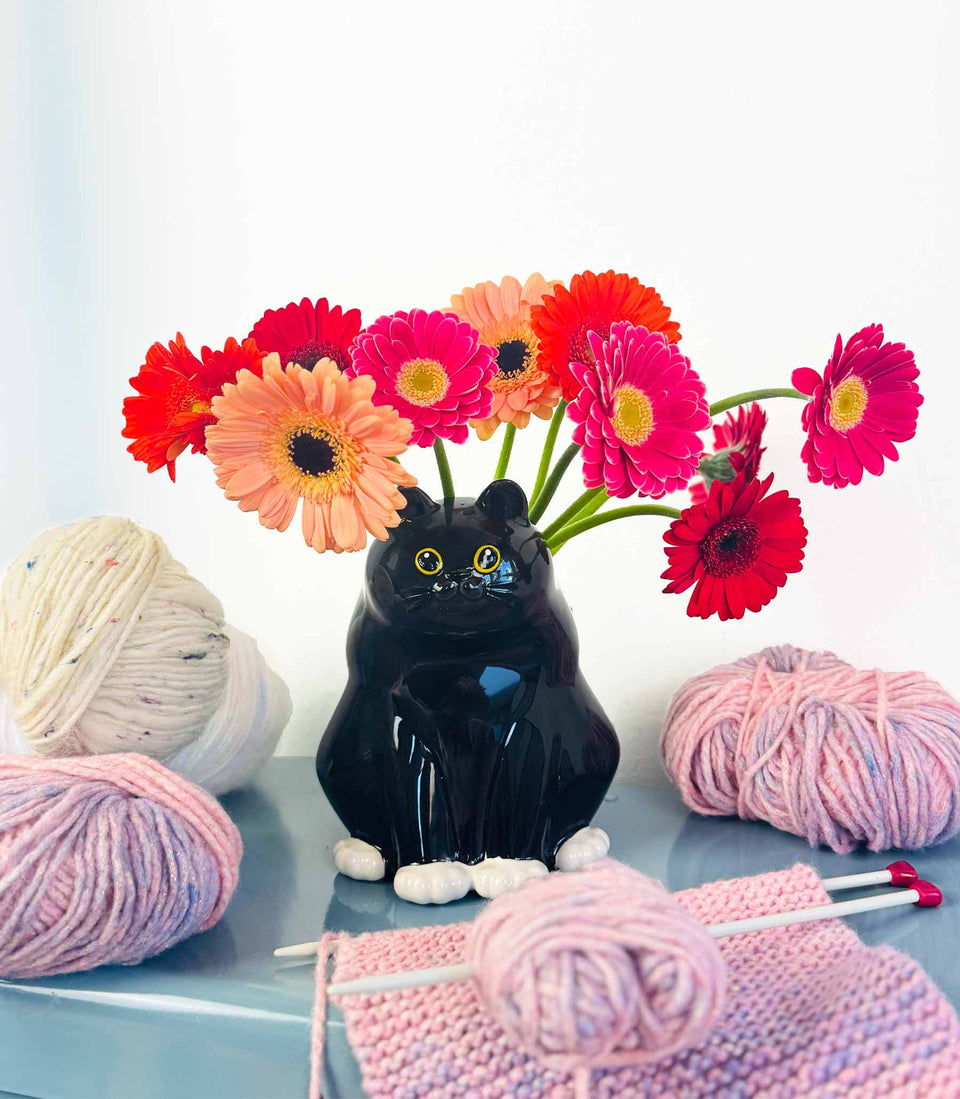 Vase Chat Noir - 3 pièces