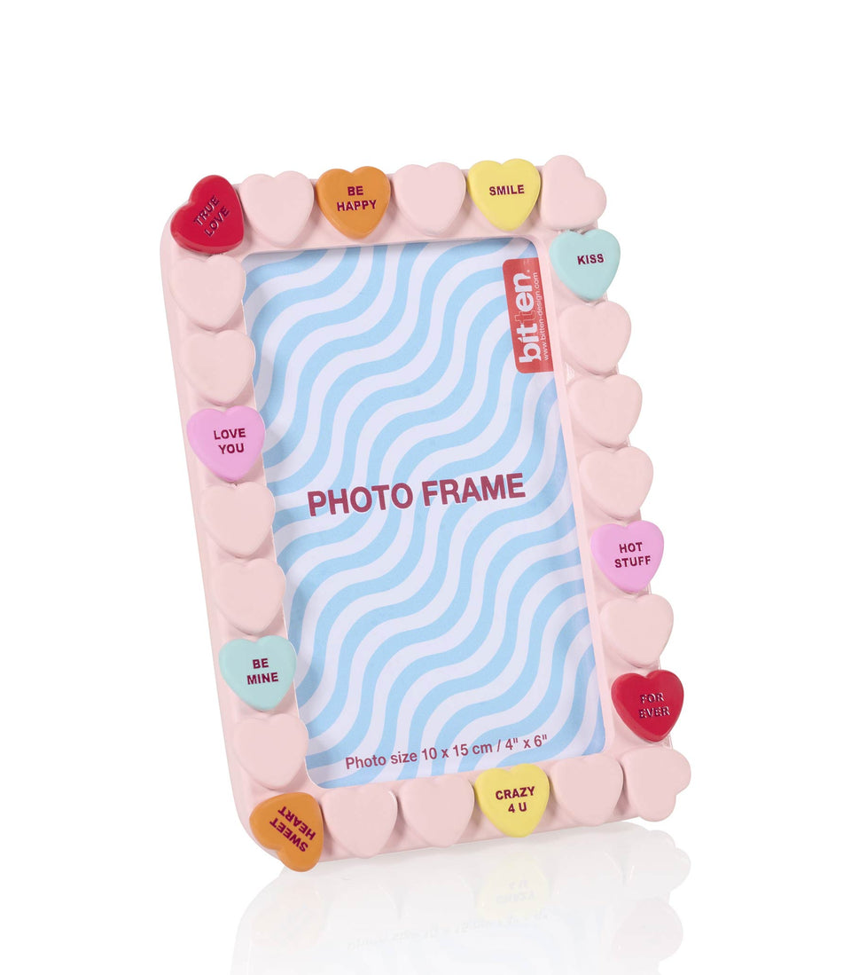 Cadre photo cœurs Sweet Heart Rose - 6 pièces