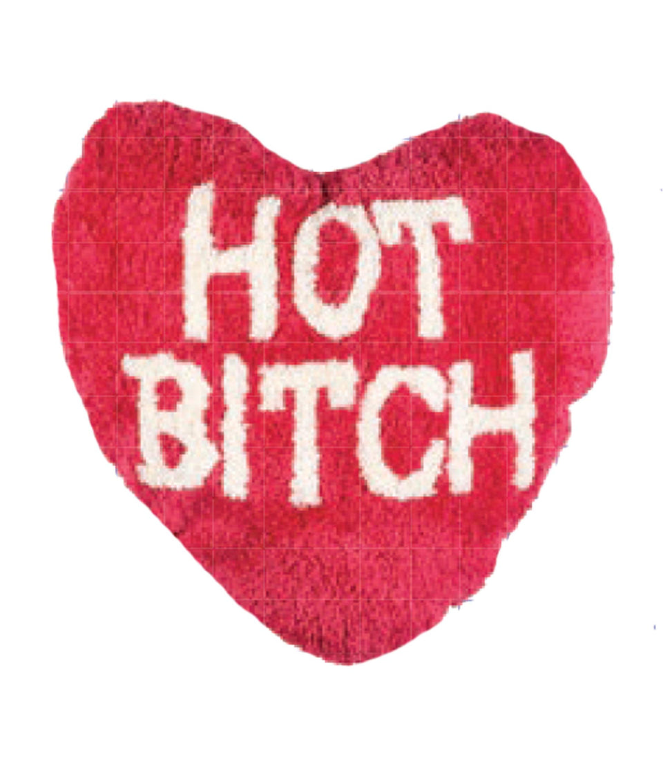 Coussin Cœur 'Hot Bitch' - 3 pièces
