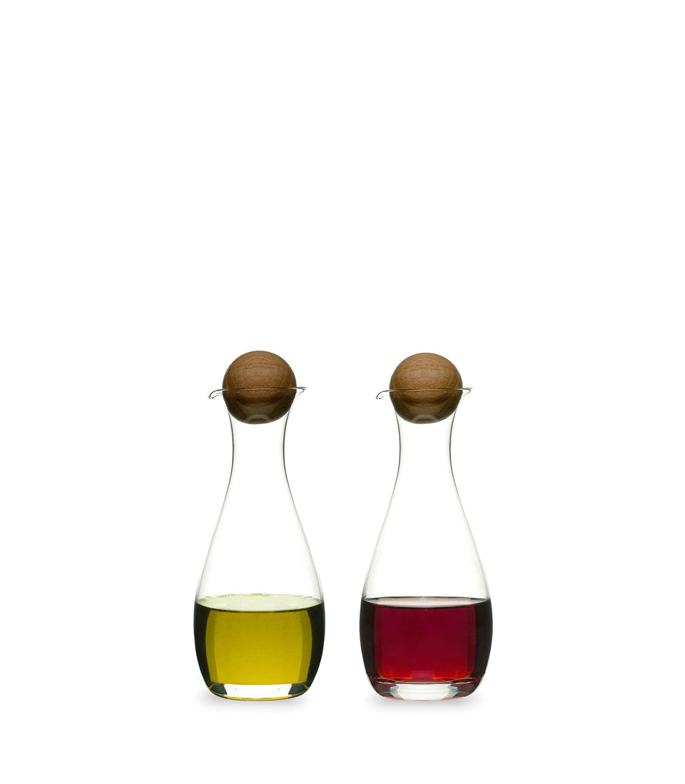 huile/vinaigre Nature en chêne, lot de 2 Transparent - 6 pièces
