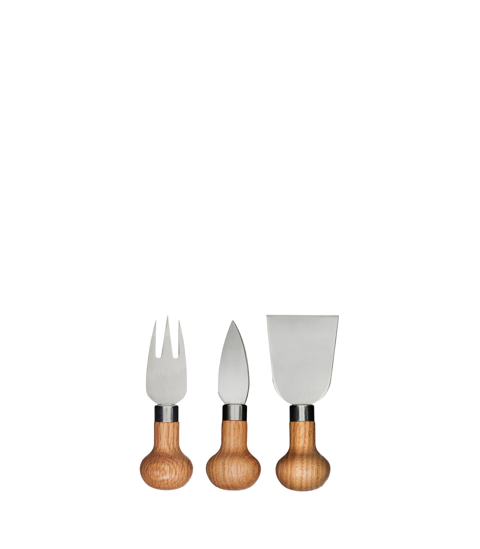 Set fromage Nature, 3 pièces Argent/marron - 6 pièces