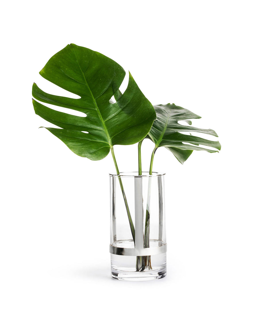Vase Hold medium Transparent/Argent - 6 pièces