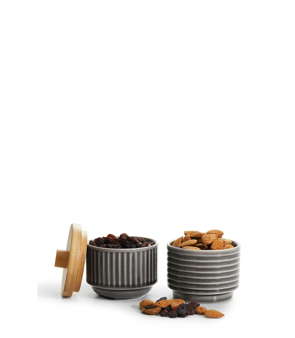 Petit bol Coffee & More, lot de 2 Gris/marron - 6 pièces