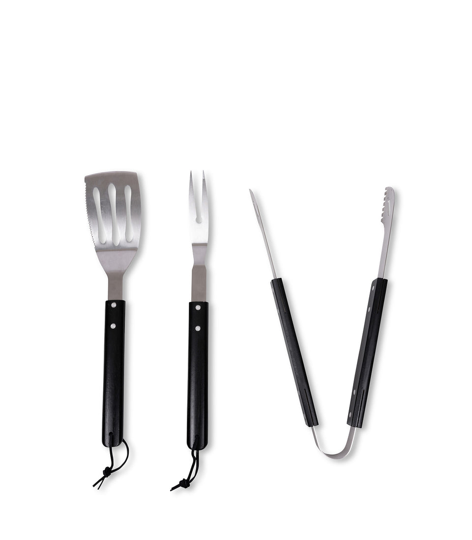 Set BBQ Fredde, 3 pièces Noir/argent - 12 pièces