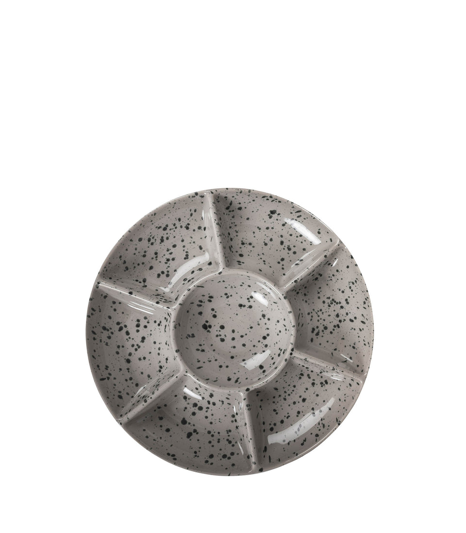 Plat de service Ditte Gris/noir - 6 pièces