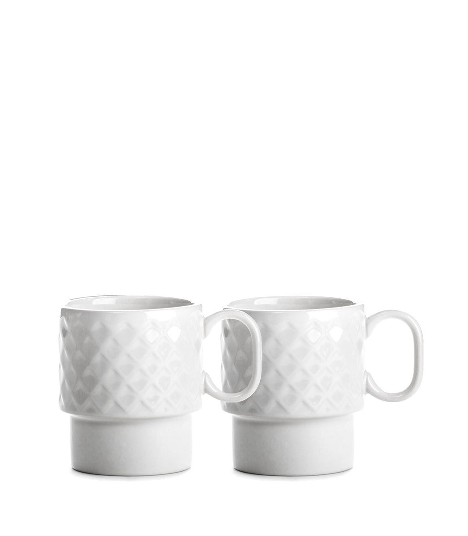 Mug Coffee & More, lot de 2 Blanc - 6 pièces