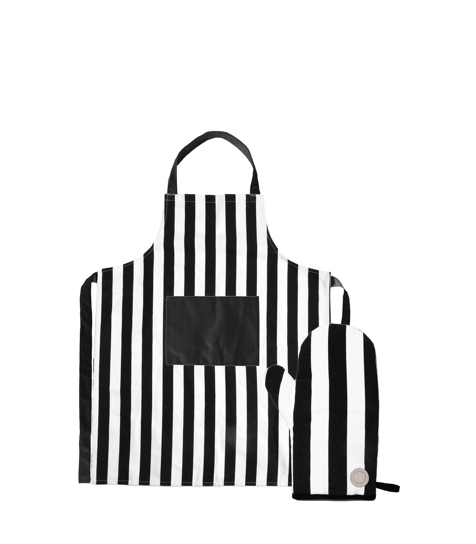 Set tablier & gant BBQ Aron Noir/beige - 12 pièces