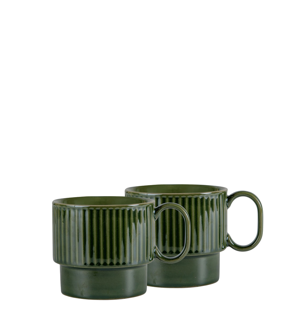Mug à thé Coffee & More, lot de 2 Vert - 6 pièces