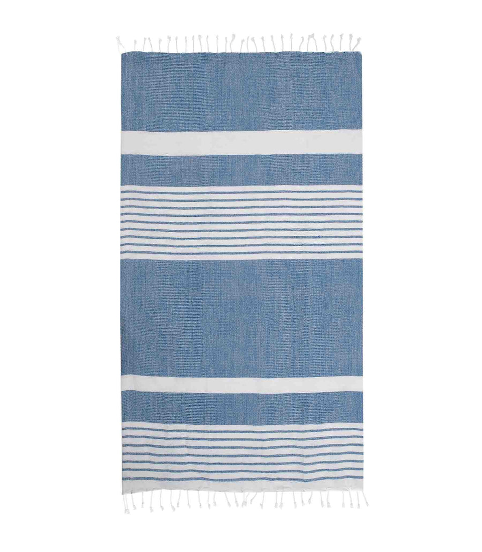 Drap de bain hammam Ella 145x250cm Bleu - 6 pièces