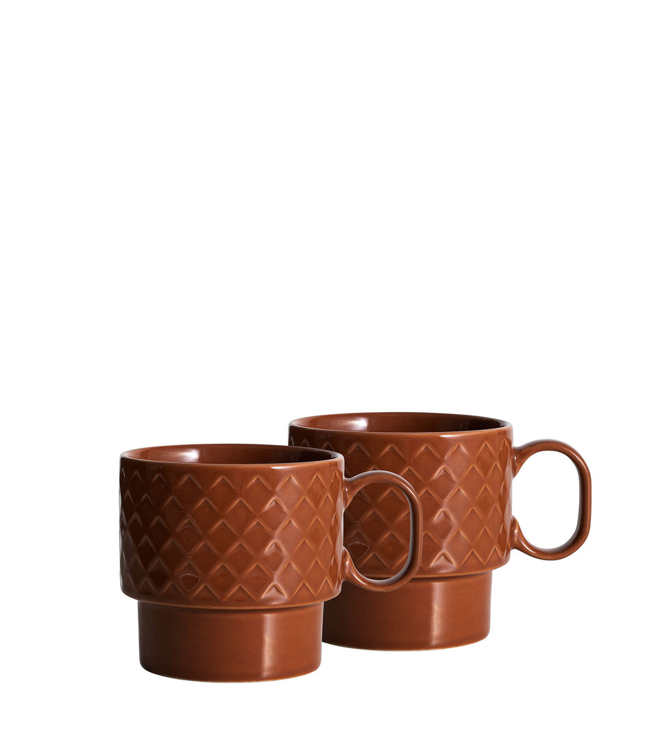 Mug à thé Coffee & More, lot de 2 Terracotta - 6 pièces