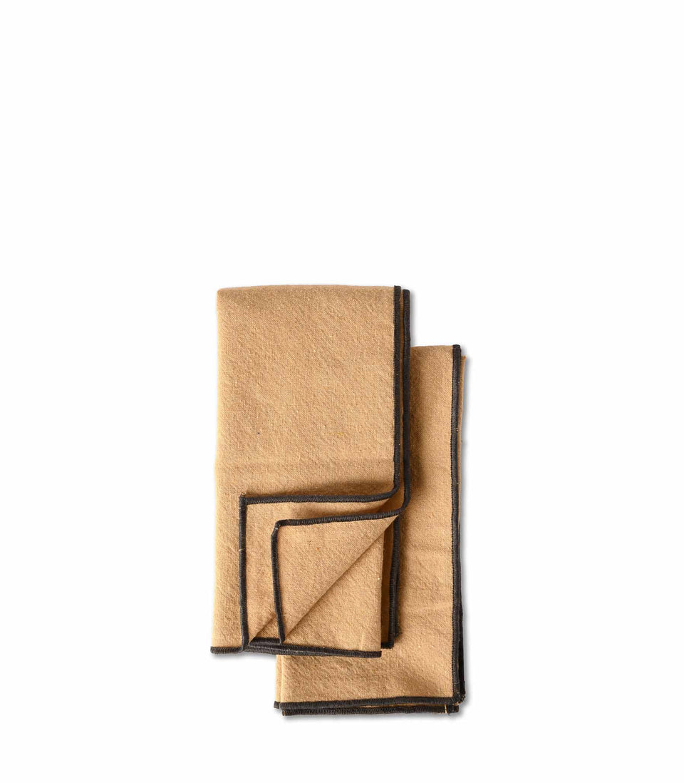 Serviettes Edith, lot de 2 Beige - 6 pièces