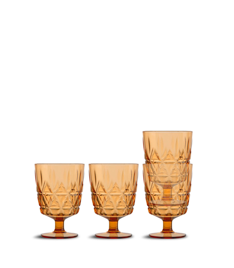 Verre haut Picnic Juni, lot de 4 Ambre - 6 pièces