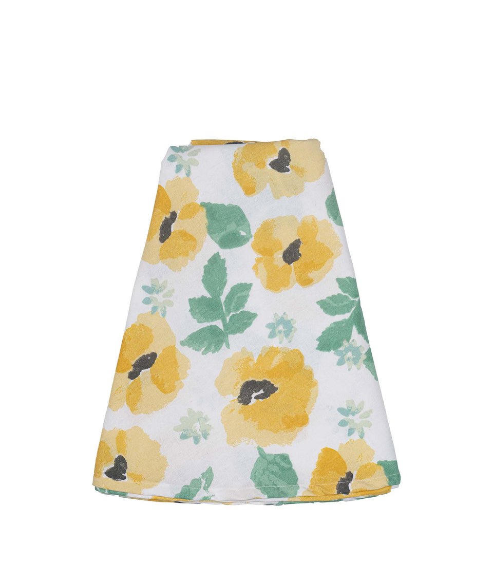 Nappe ronde cirée Eden Jaune assorti - 6 pièces