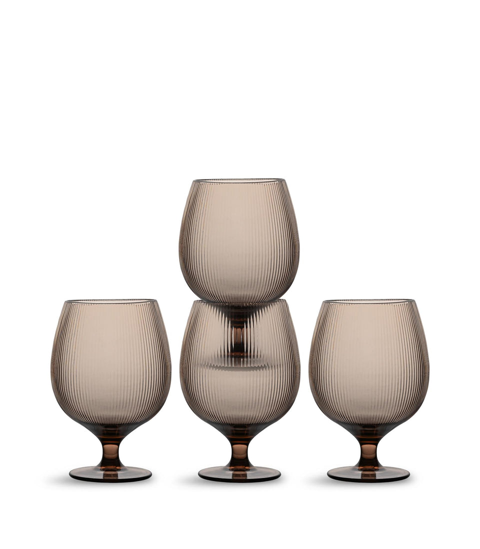 Verres à bière Billi, lot de 4 Marron - 6 pièces