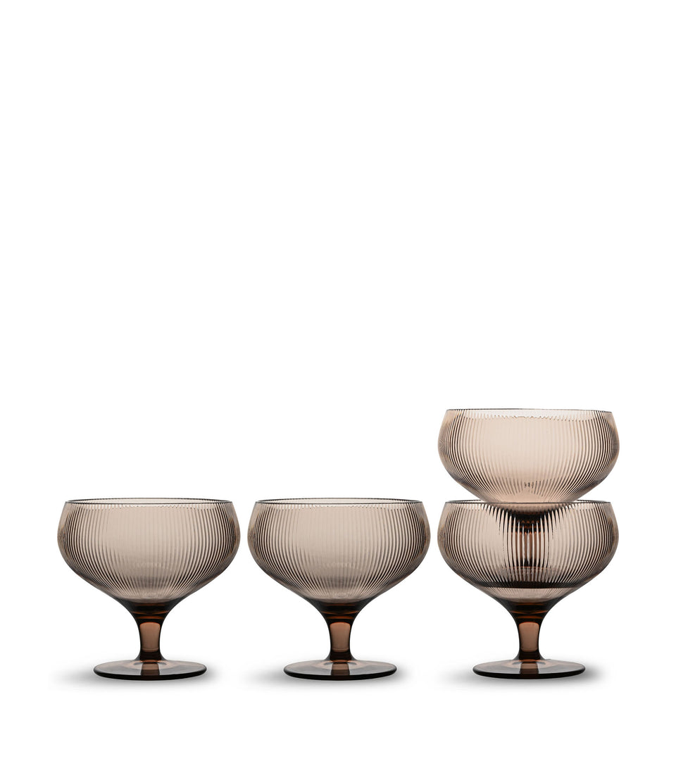 Verres coupe Billi, lot de 4 Marron - 6 pièces