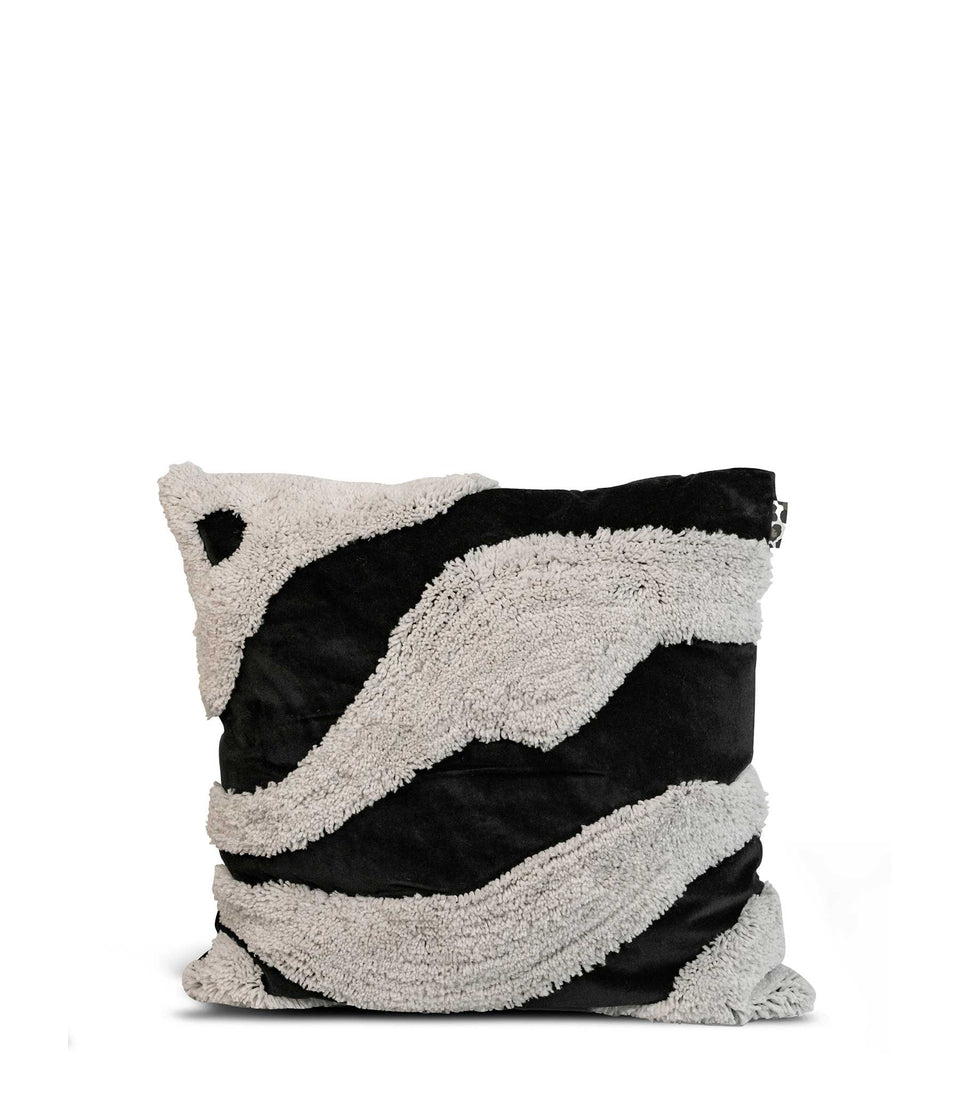 Coussin Fluffy Noir/beige - 2 pièces