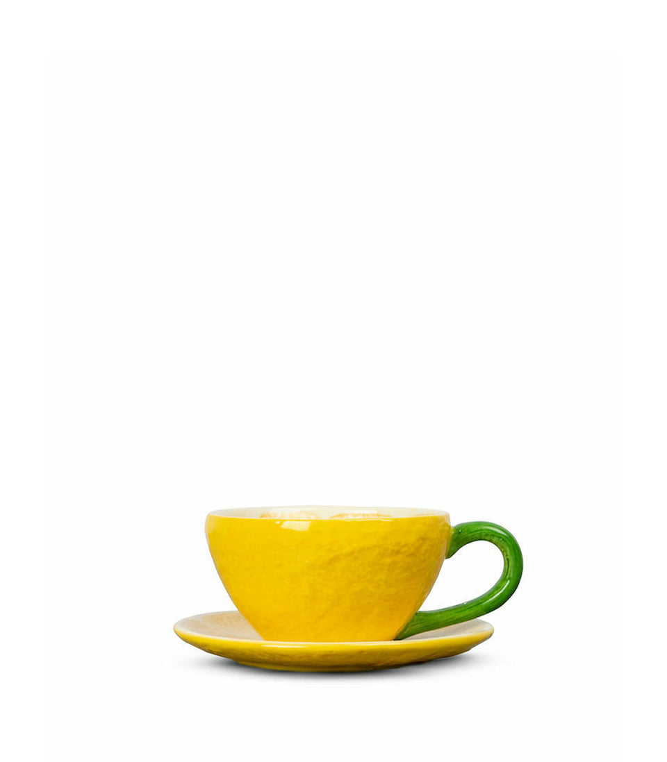 Tasse et soucoupe Lemon Jaune (avec boîte)- 4 pièces