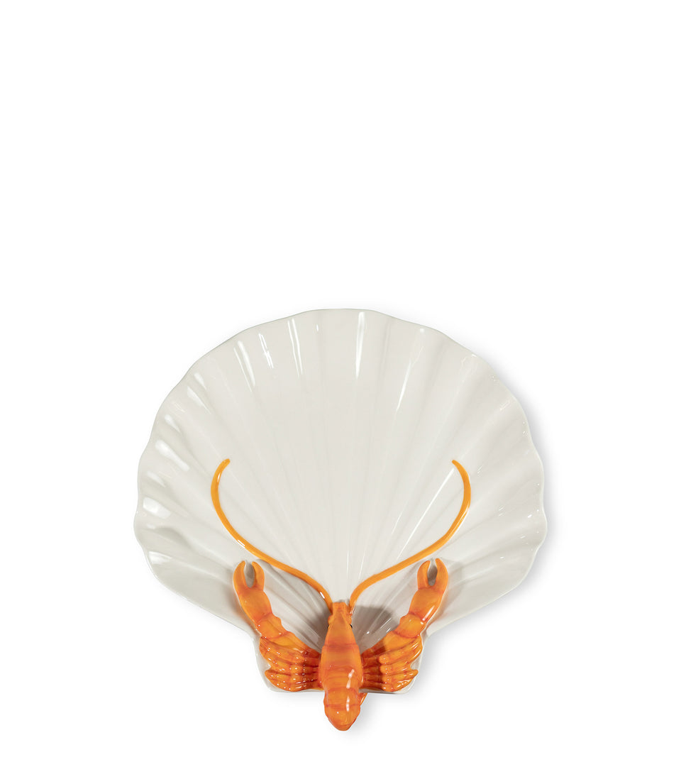 Assiette Lobsti Blanc/orange - 4 pièces