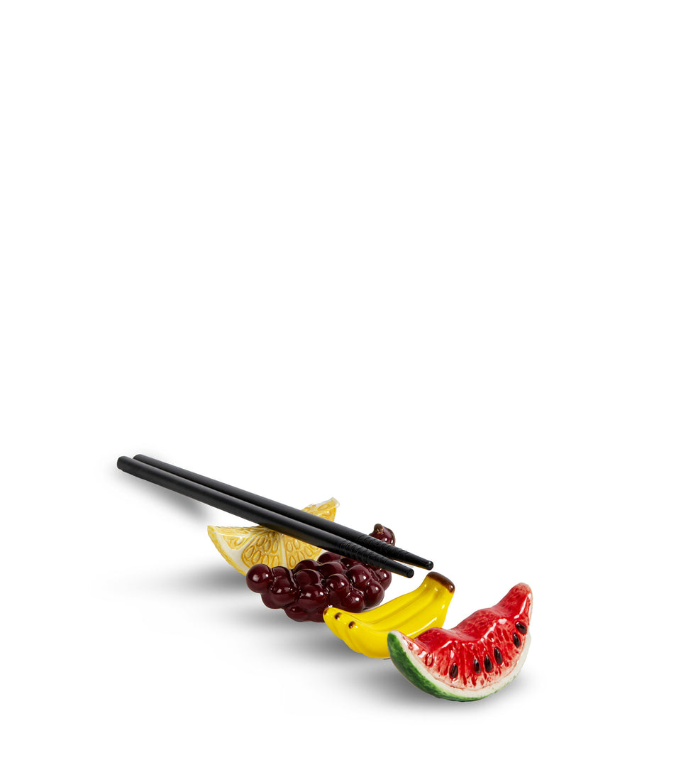 Porte-baguettes Fruits, lot de 4 Jaune/violet/rouge - 6 pièces