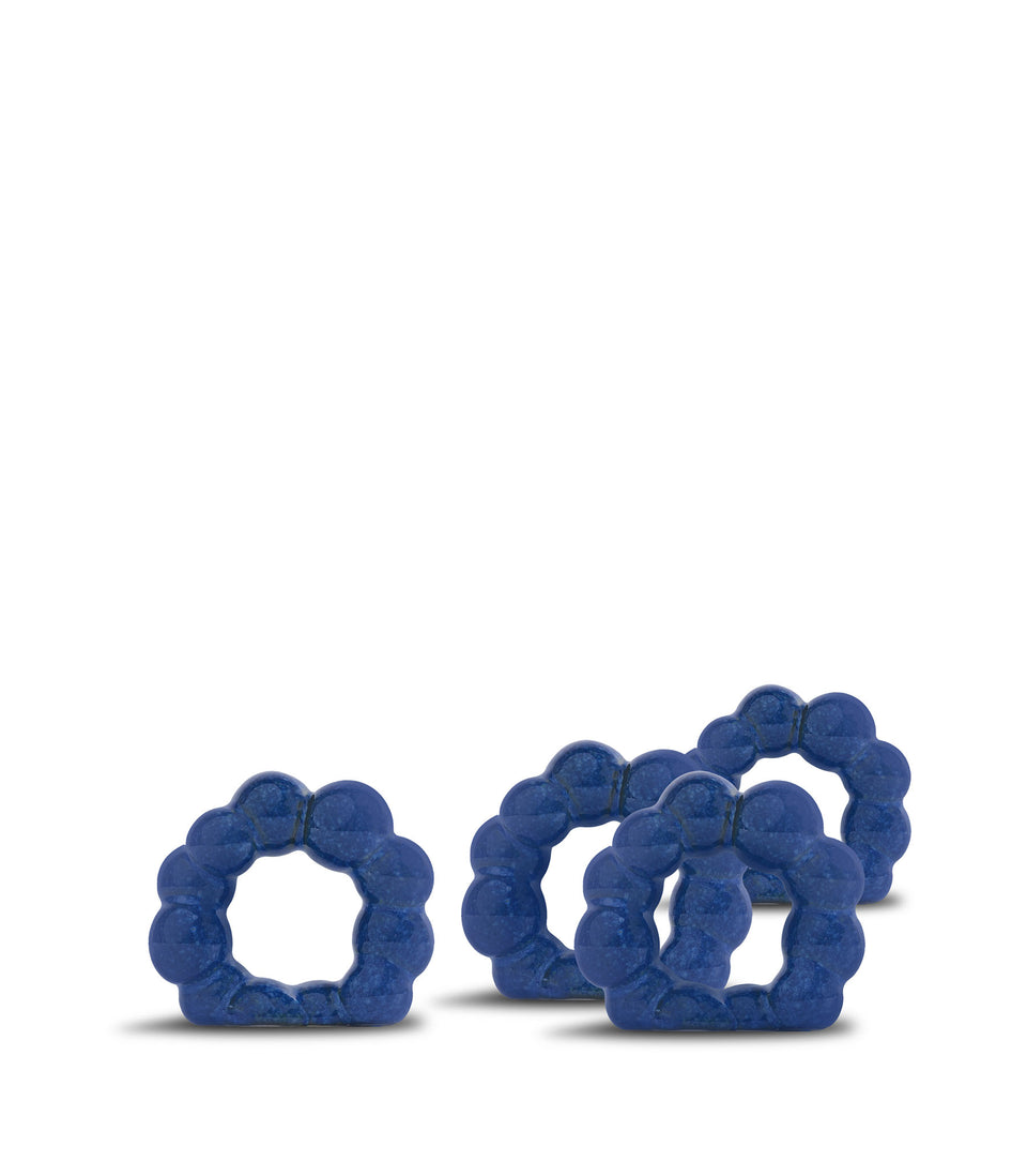 Ronds de serviette Porto, lot de 4 Vert Bleu - 6 pièces