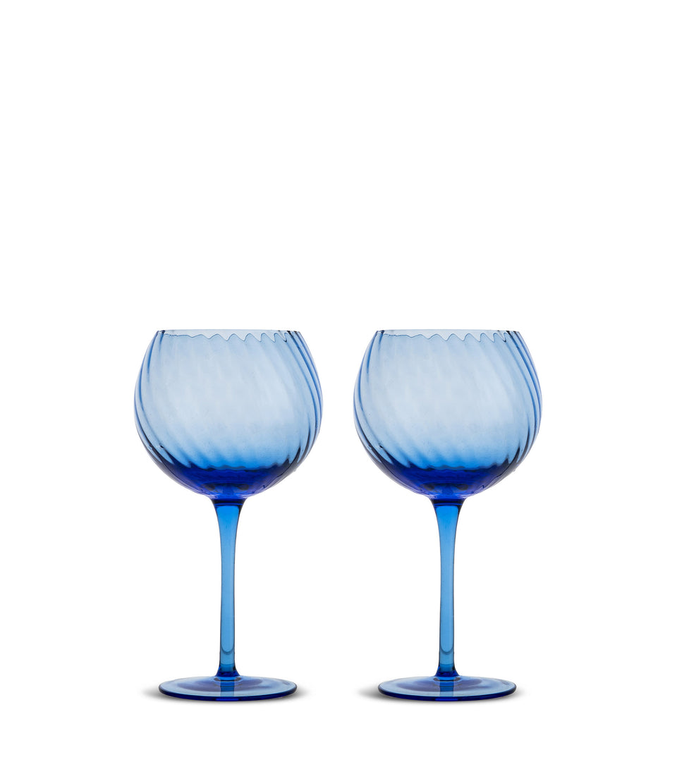 Verres à vin Opacity, lot de 2 Bleu- 6 pièces