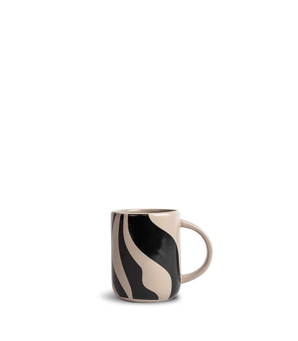 Mug Liz zebra Beige/noir - 4 pièces