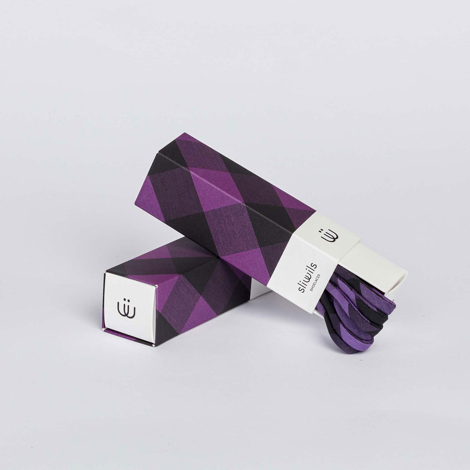 Lacets GENUINE BRIGTHON (Violet&Noir) - 3 pièces