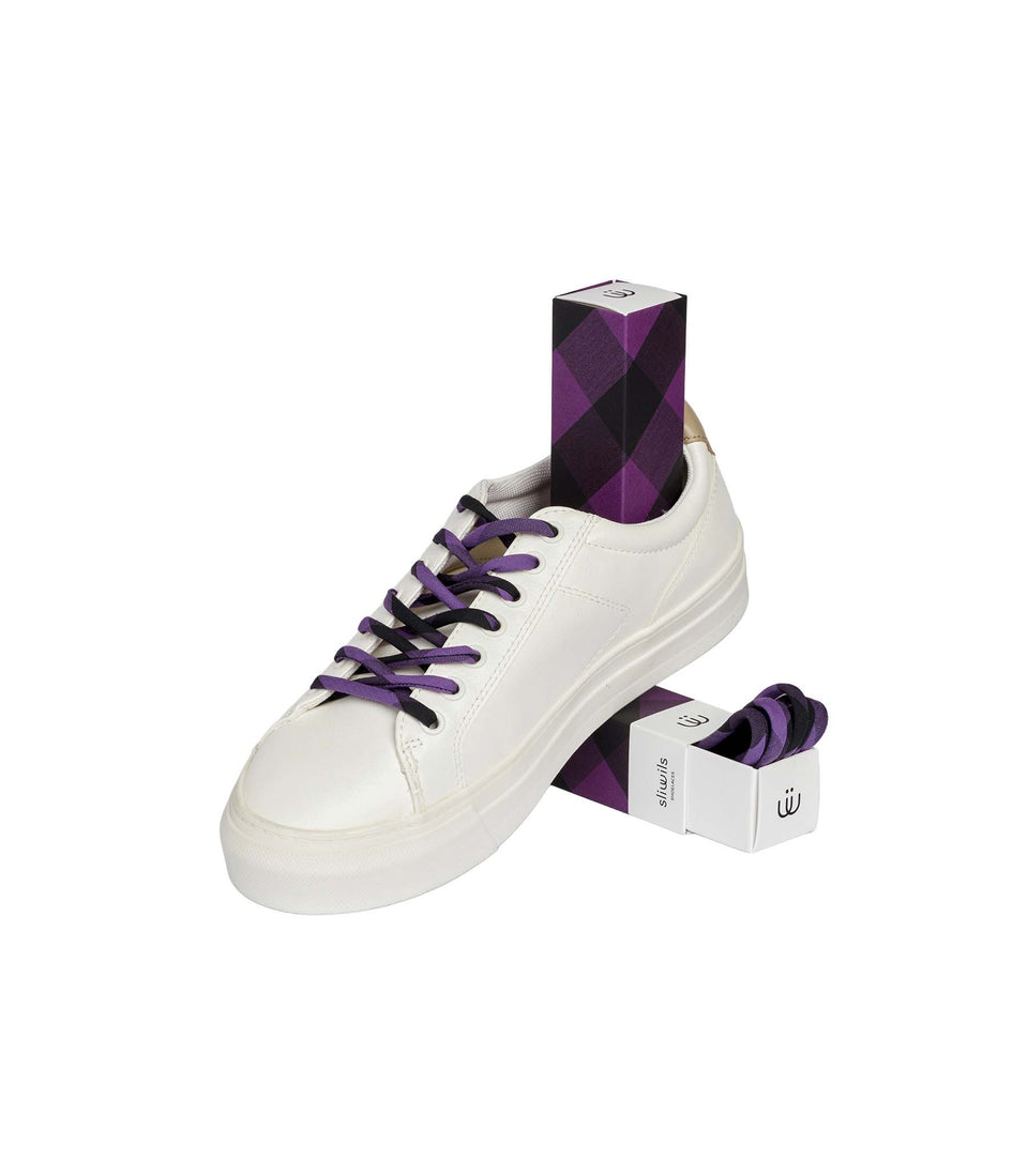 Lacets GENUINE BRIGTHON (Violet&Noir) - 3 pièces