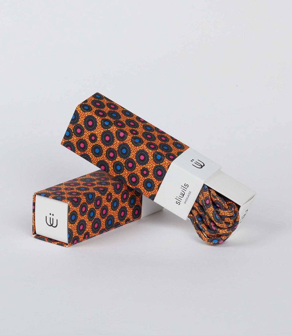 Lacets ETHNIC BALAM (Orange/Bleu/Violet)- 3 pièces