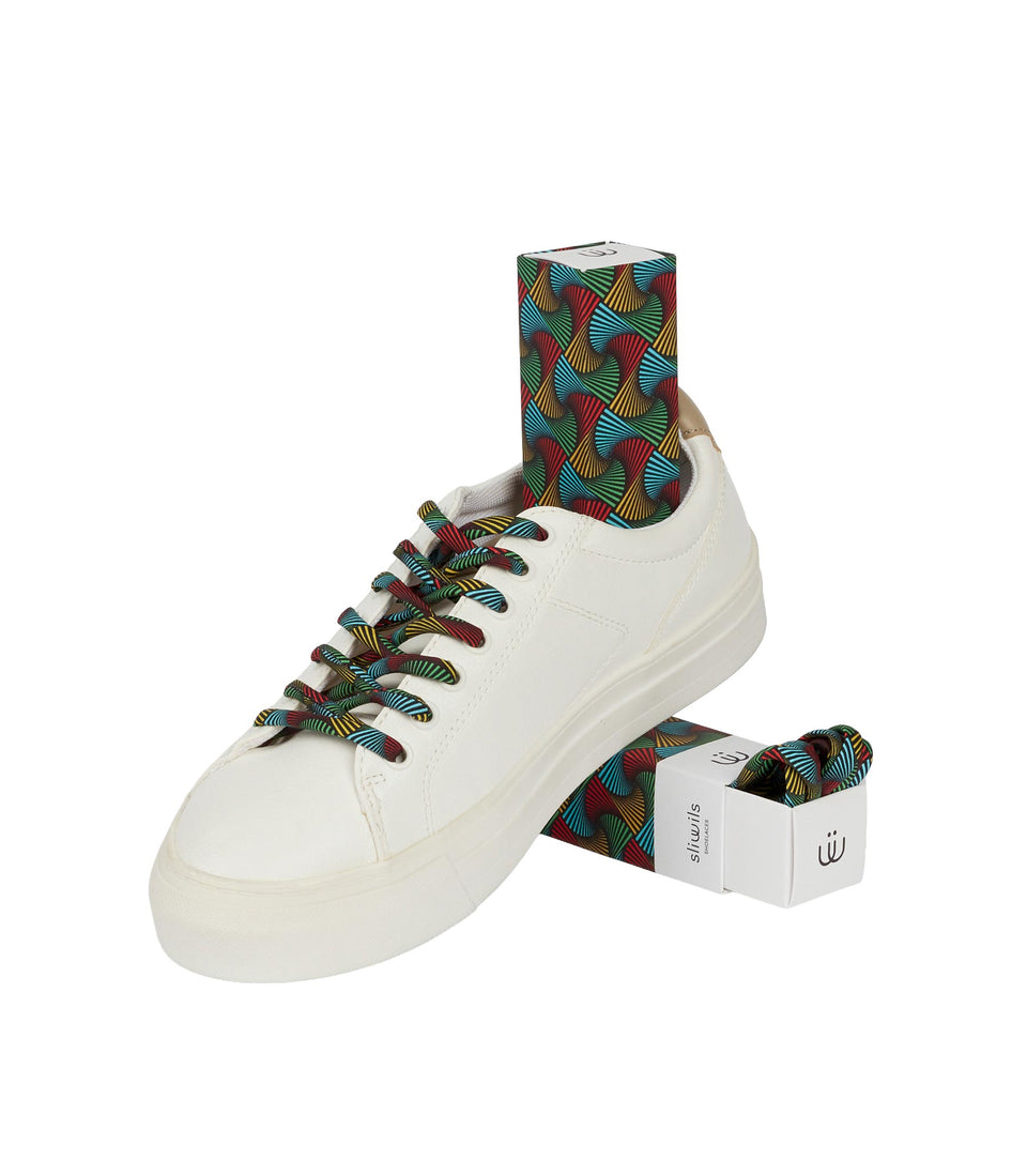 Lacets ETHNIC TAKIRI (Bleu/Vert/Rouge/jaune) - 3 pièces