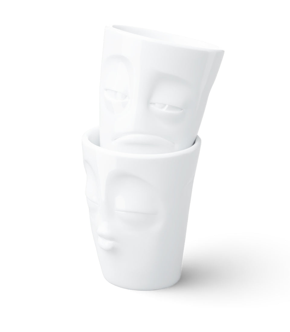 Set 2 mugs sans anse Bisous & Endormi - 350 ml