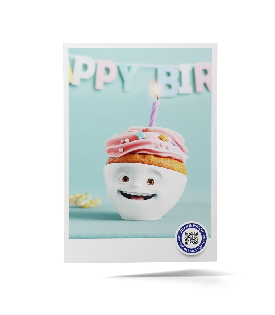 Carte d’anniversaire en réalité augmentée – Cupcake - 6 pièces