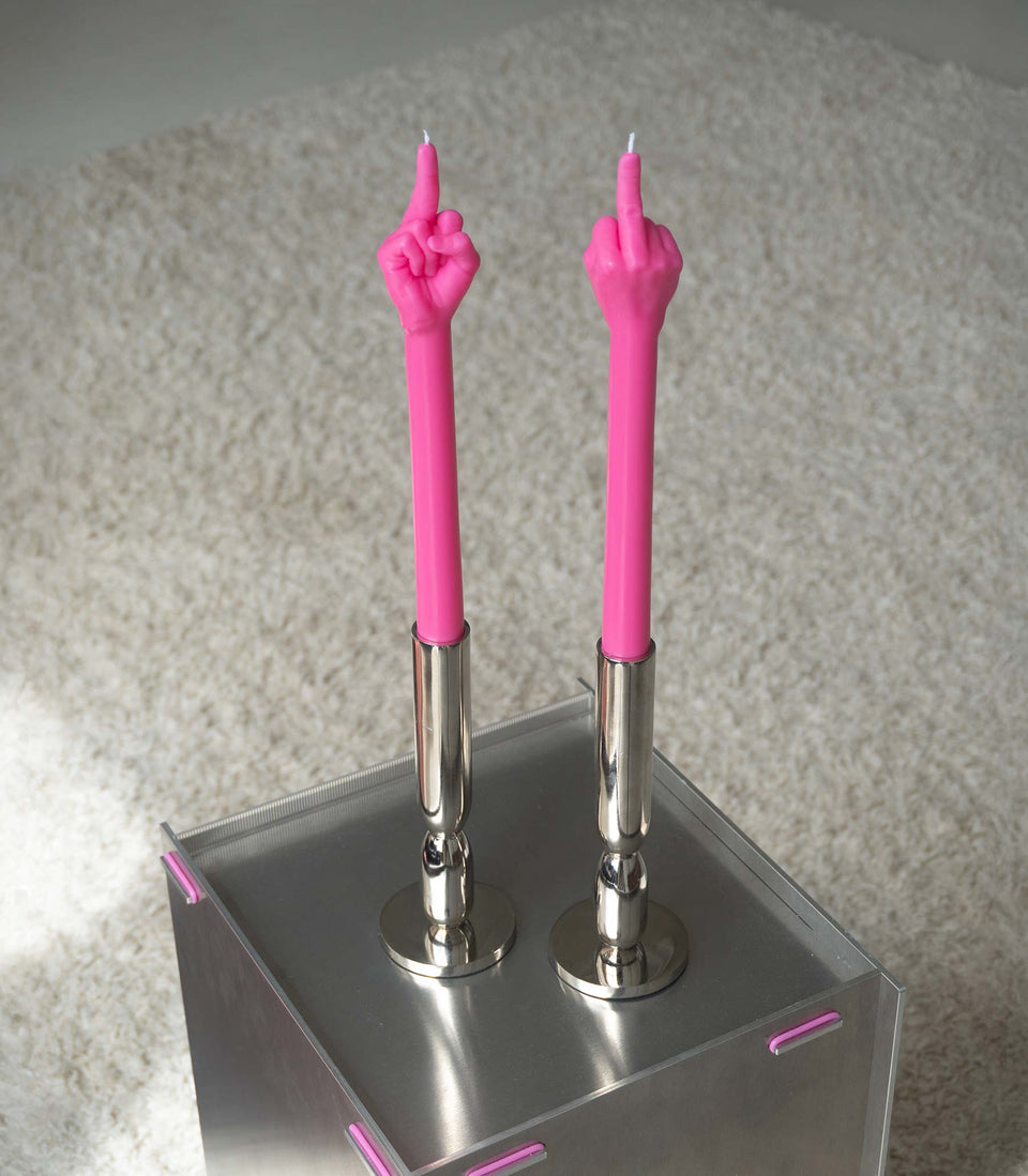 3D Bougie doigt d’honneur rose F*CK YOU