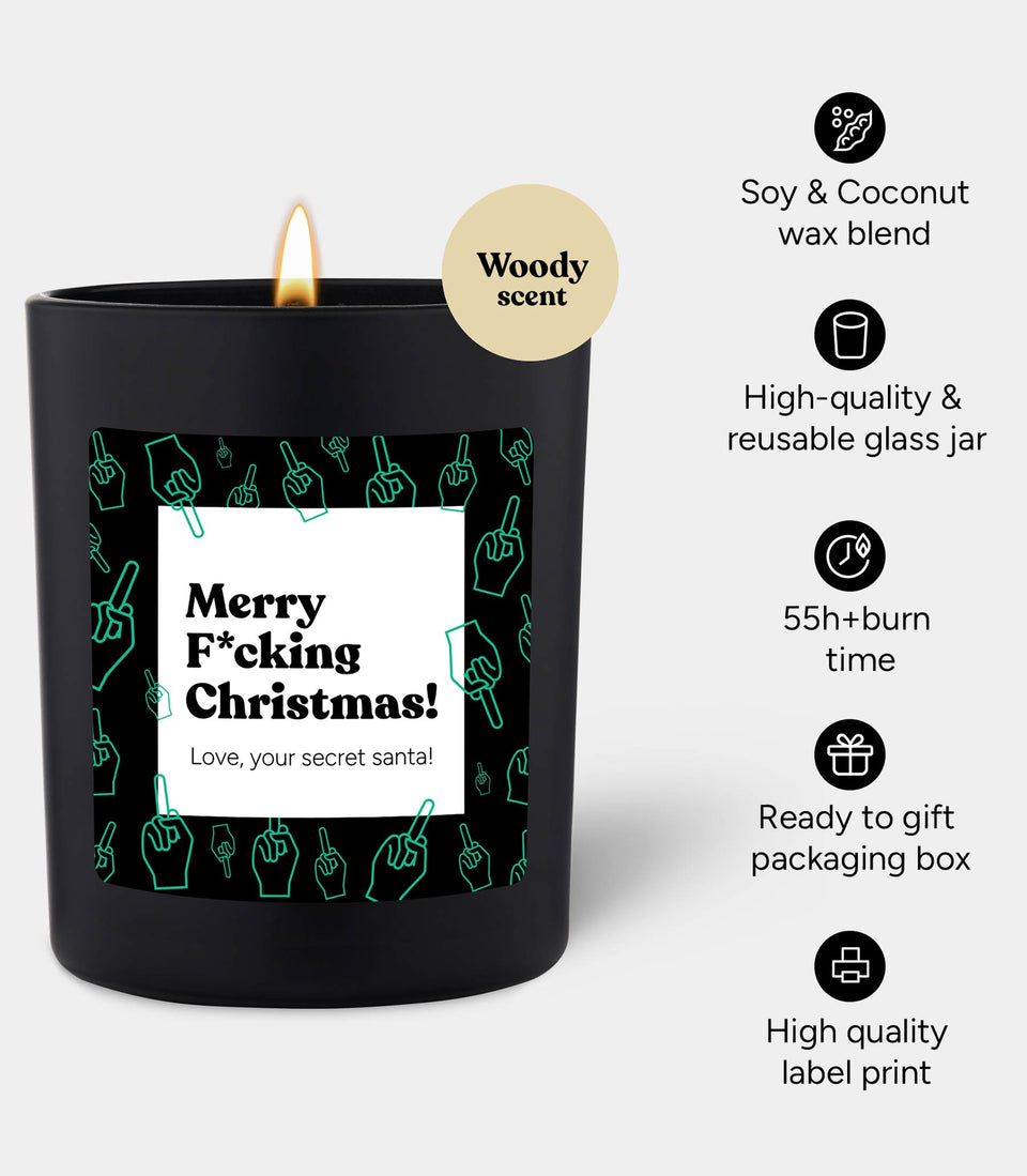 Bougie Merry F*cking Christmas! Your secret Santa! - 2 pièces