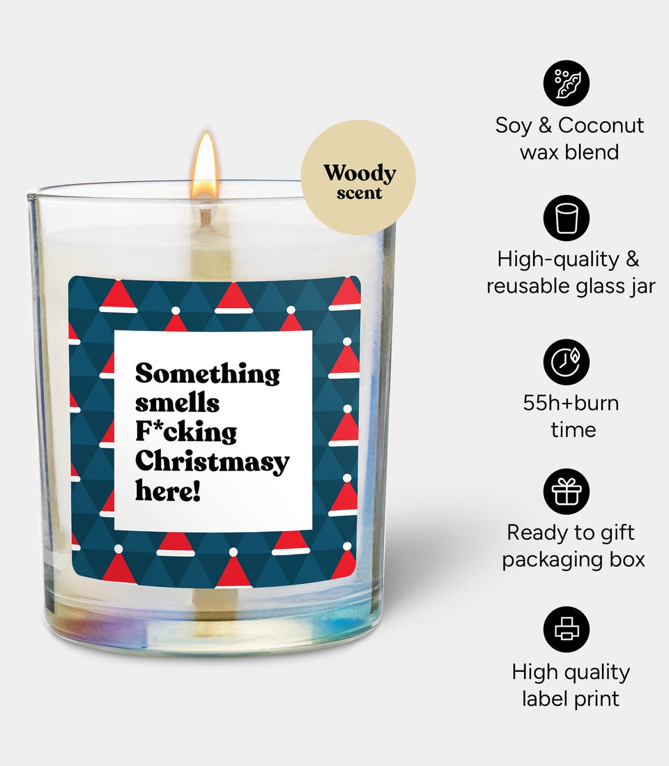 Bougie Something smells F*cking Christmasy here - 2 pièces