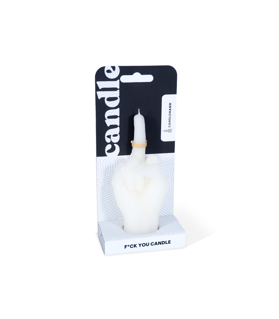 Bougie F*ck You Blanc Petite - 2 pièces