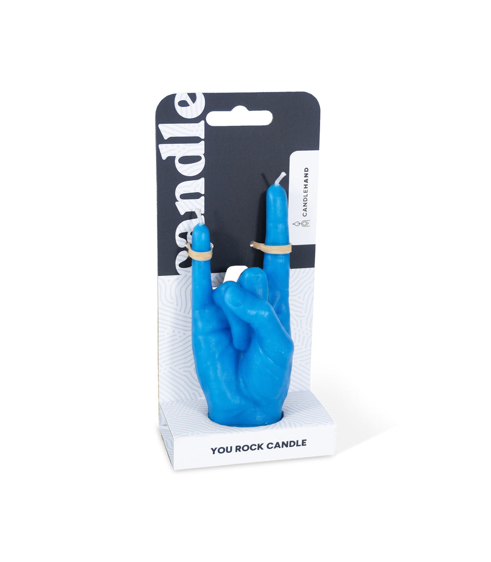 Bougie You Rock Bleu Petite - 2 pièces