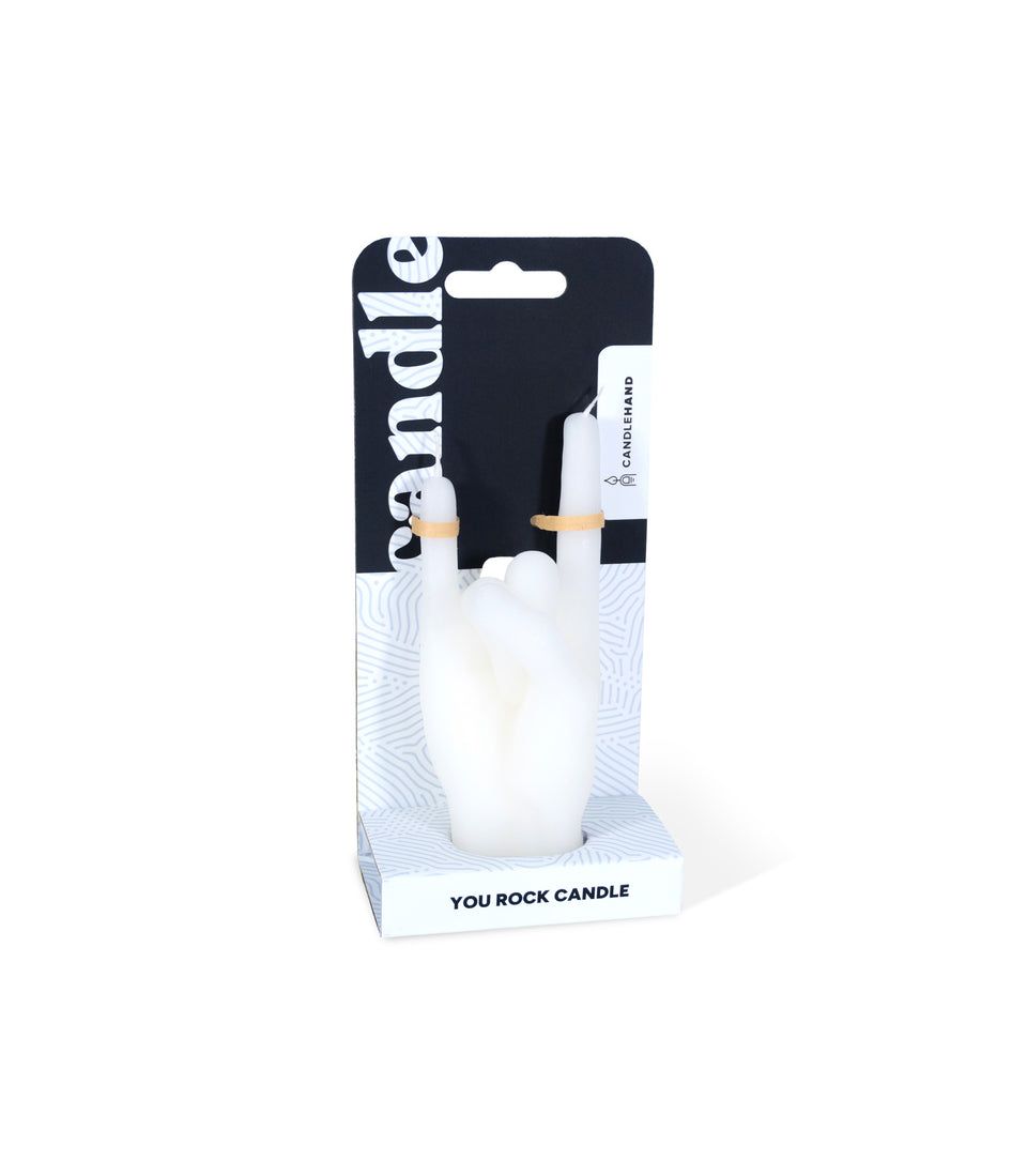 Bougie You Rock Blanc Petite - 2 pièces