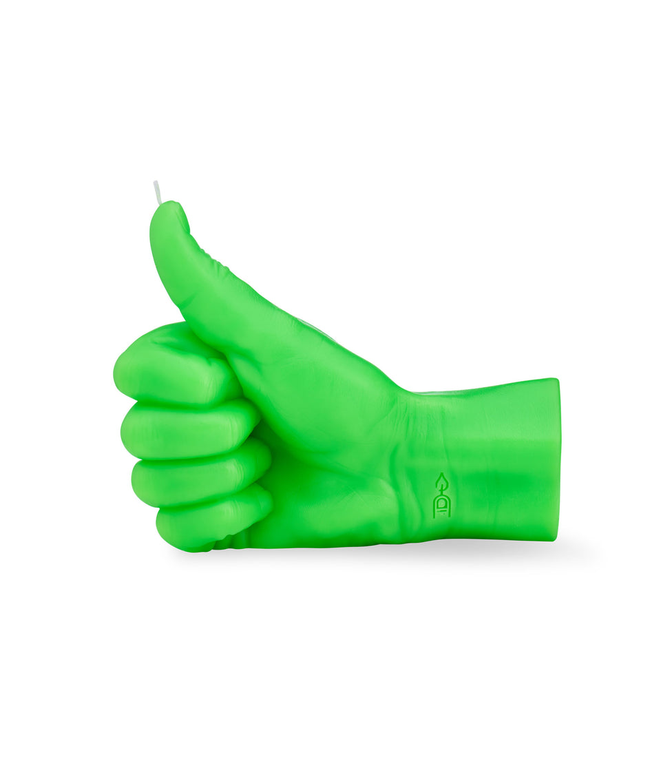 Bougie Thumbs Up Vert Fluo