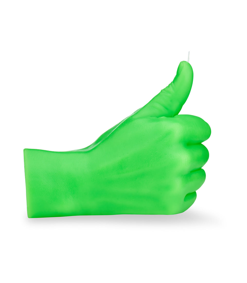 Bougie Thumbs Up Vert Fluo