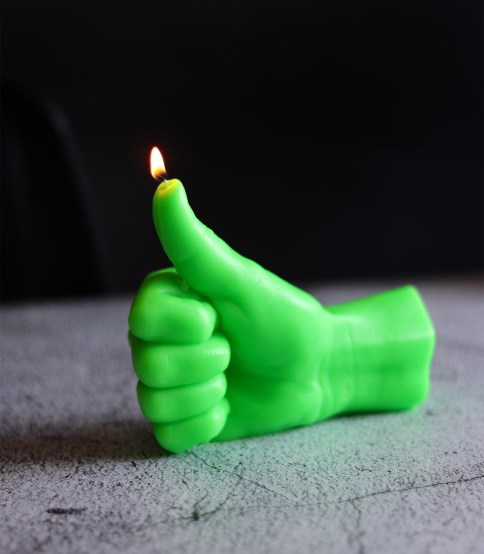 Bougie Thumbs Up Vert Fluo