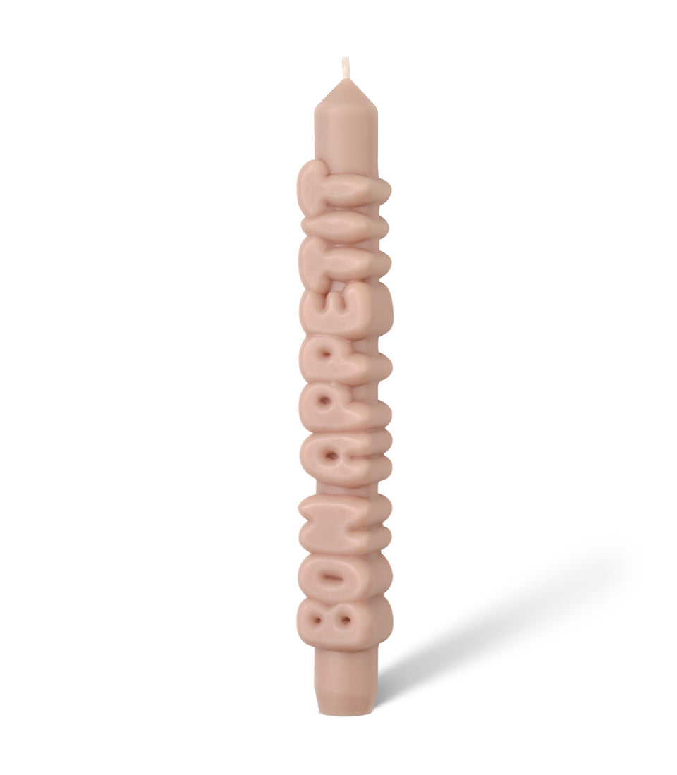 3D Bougie BON APPETIT Creme - 2 pièces