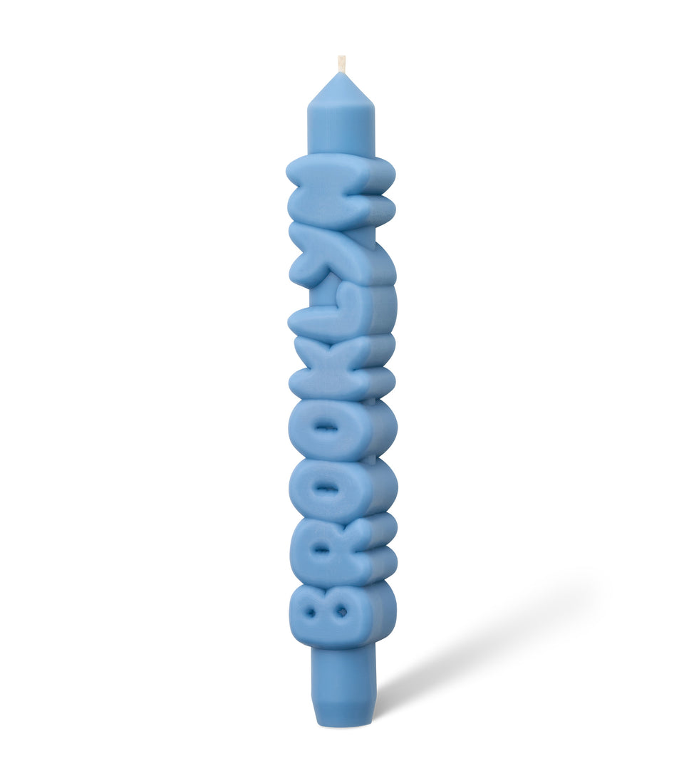 3D Bougie BROOKLYN bleu poudré - 2 pièces