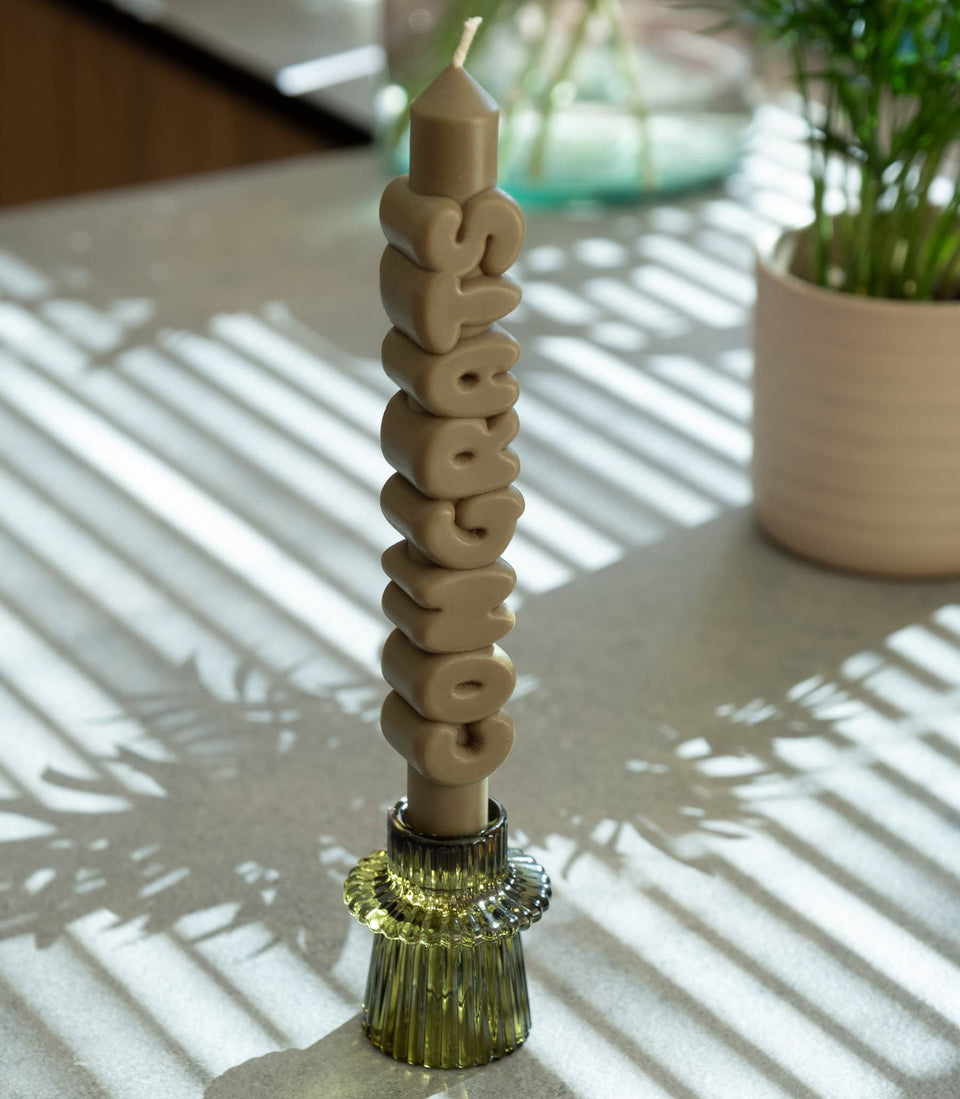 3D Bougie Congrats Olive - 2 pièces